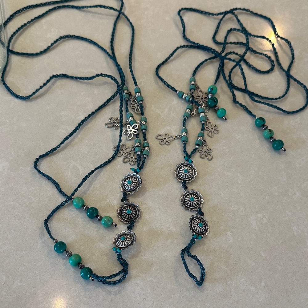 Beaded barefoot sandals.
